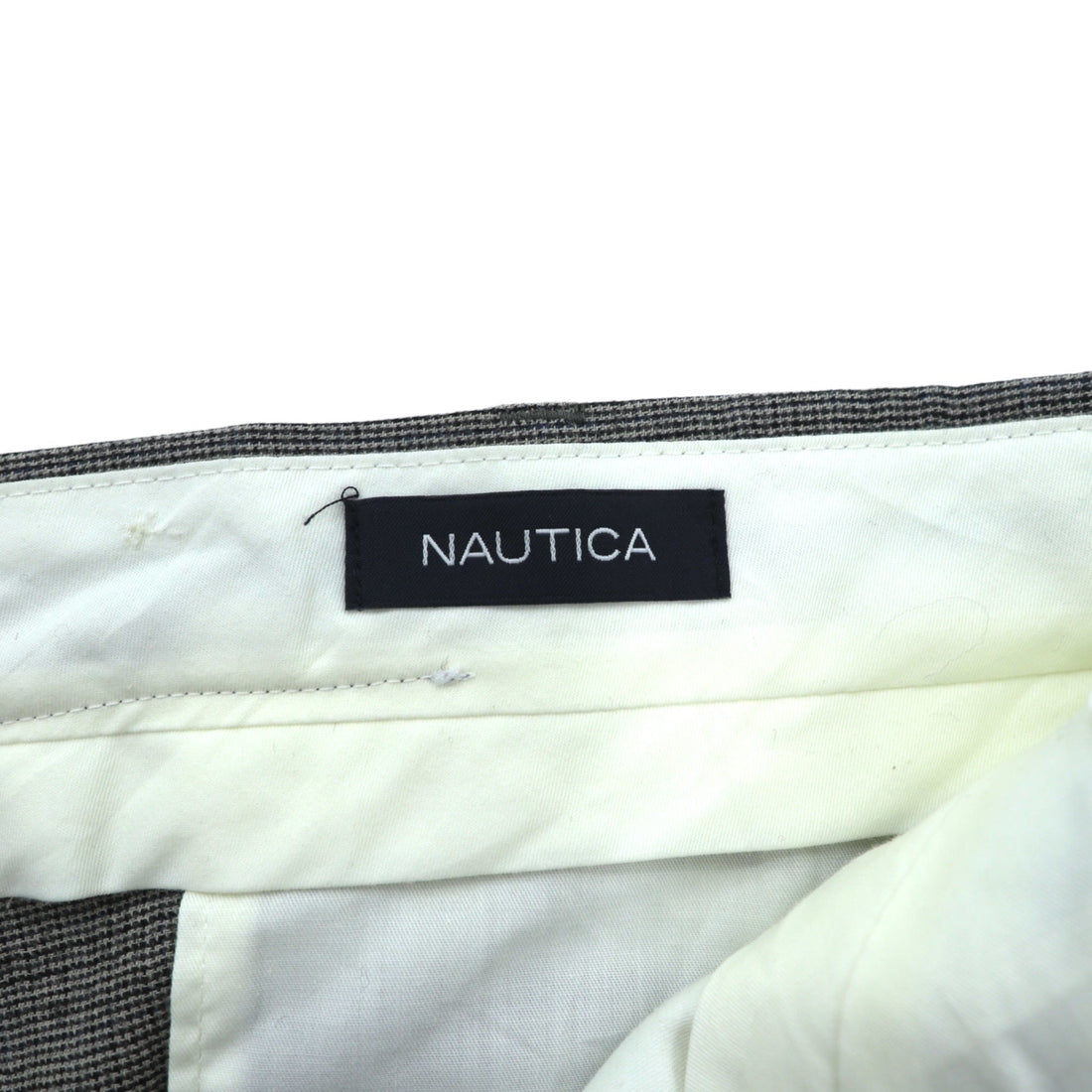 NAUTICA カシミヤ混 2タック ワイド スラックス パンツ L グレー ウール サスペンダーボタン