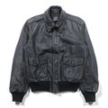 90s USA Vintage A-2 Leather Bomber Jacket フライトジャケット M ブラック レザー 本革 SCOVILジップ エポレット 90年代 USA製 SAN FRANCISCO AVIATION SUPPLY