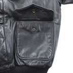 90s USA Vintage A-2 Leather Bomber Jacket フライトジャケット M ブラック レザー 本革 SCOVILジップ エポレット 90年代 USA製 SAN FRANCISCO AVIATION SUPPLY