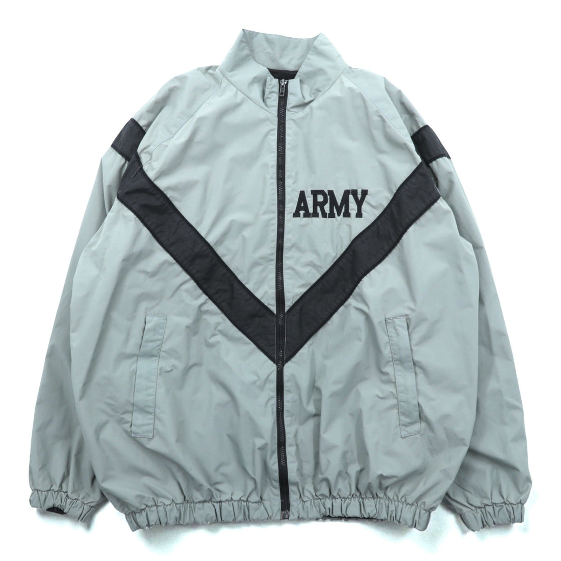 Vintage US ARMY IPFU Jacket, 00s, Military Training Track Jersey, Size L, Gray Nylon,