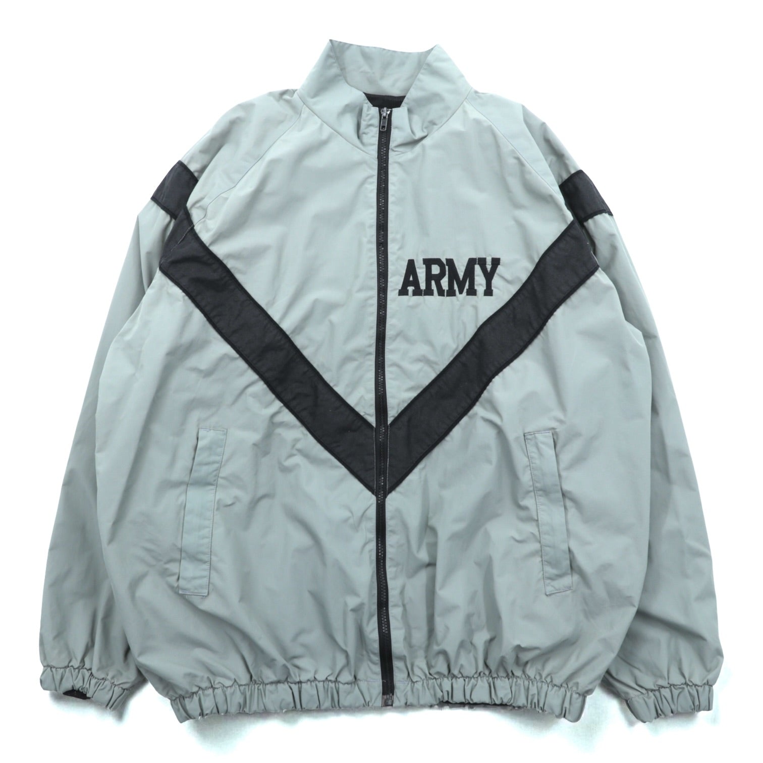 Vintage US ARMY IPFU Jacket 00年代 米軍 トレーニングジャケット トラックジャケット ジャージ L グレー ナイロン ミリタリー