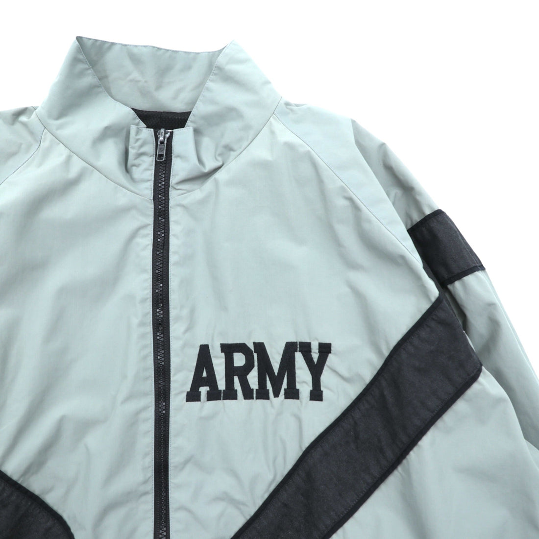 Vintage US ARMY IPFU Jacket, 00s, Military Training Track Jersey, Size L, Gray Nylon,