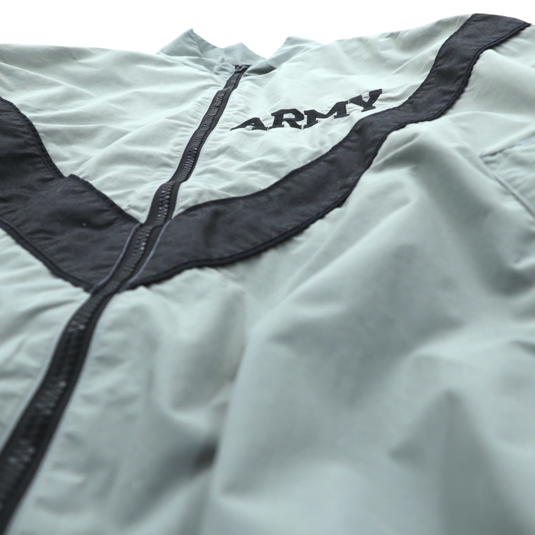 Vintage US ARMY IPFU Jacket, 00s, Military Training Track Jersey, Size L, Gray Nylon,