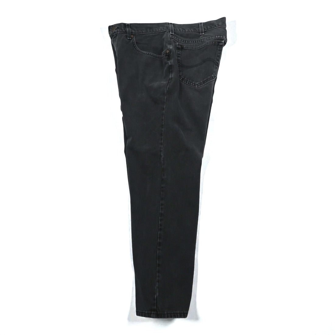 Lee 90s Made in USA Baggy Jeans Tapered Black Denim Pants, Size L, Zipper Fly, Leather Patch, Relaxed Fit, 2055508
