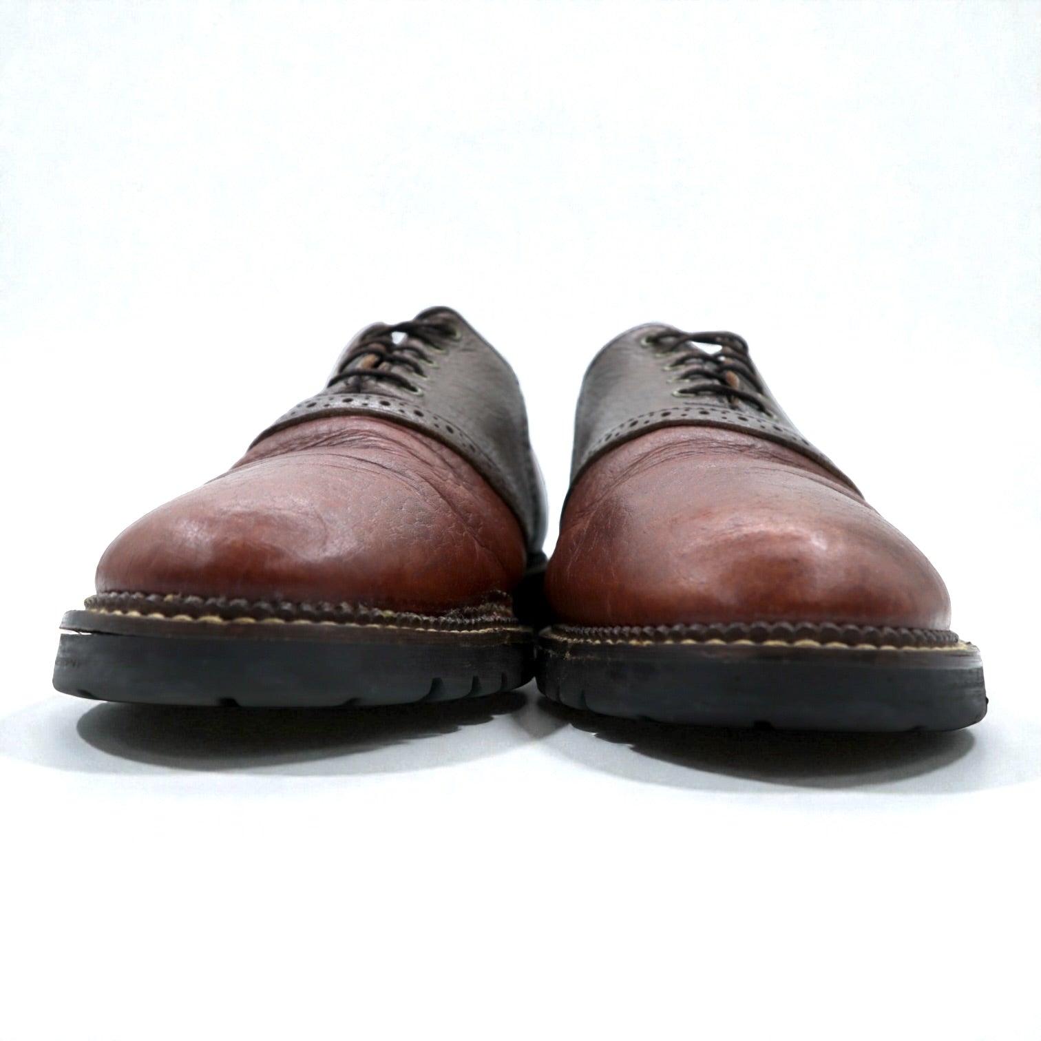 USA製 U.S.TRAVELER サドルシューズ ドレスシューズ 28.5cm ブラウン 外羽根 ブローグステッチ ラグソール 1033