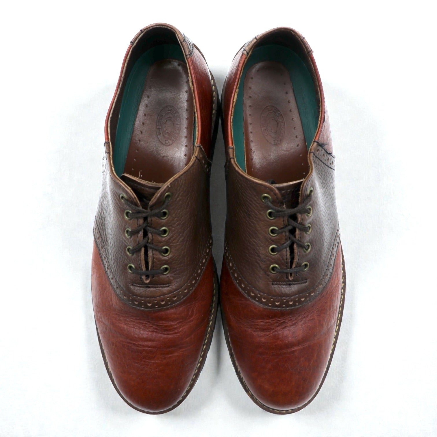 USA製 U.S.TRAVELER サドルシューズ ドレスシューズ 28.5cm ブラウン 外羽根 ブローグステッチ ラグソール 1033