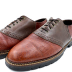 USA製 U.S.TRAVELER サドルシューズ ドレスシューズ 28.5cm ブラウン 外羽根 ブローグステッチ ラグソール 1033