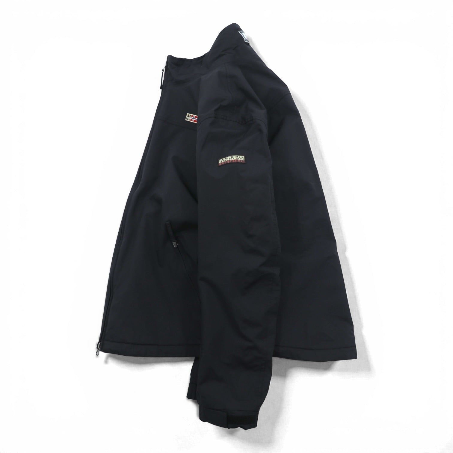 NAPAPIJRI 中綿 ナイロンジャケット 防水 フリースライナー L ブラック ダブルジップ ドローコード スタンドカラー SHELTER WINTER JACKET N0YEBH