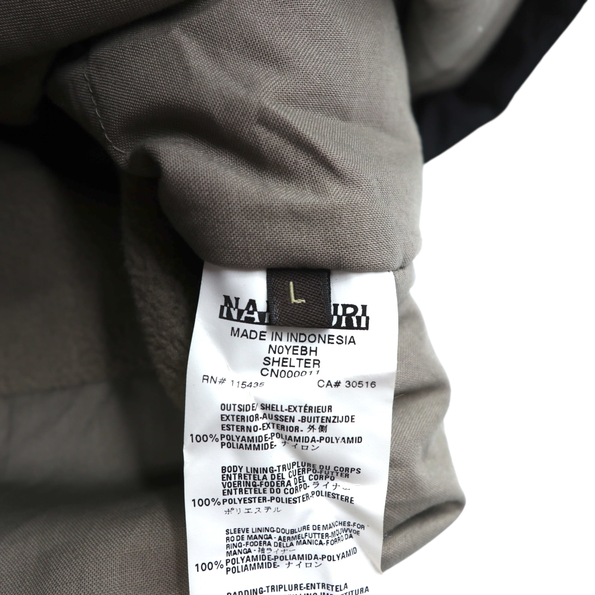 NAPAPIJRI 中綿 ナイロンジャケット 防水 フリースライナー L ブラック ダブルジップ ドローコード スタンドカラー SHELTER WINTER JACKET N0YEBH