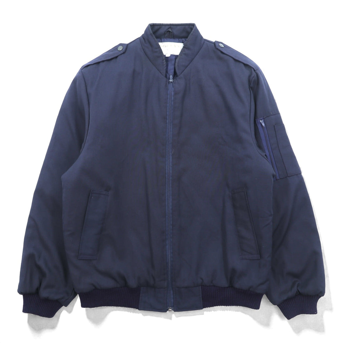 90s British Vintage Flight Jacket, Made in the UK, Tankers Size M, Navy, Padded Epaulettes, POOLEYS Flying Clothing, UK