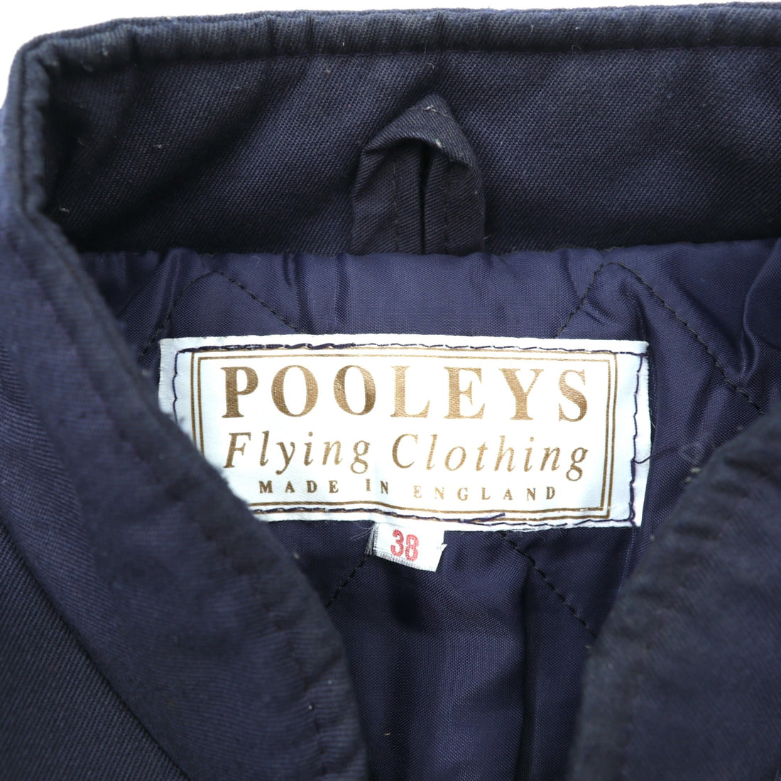 90s British Vintage Flight Jacket, Made in the UK, Tankers Size M, Navy, Padded Epaulettes, POOLEYS Flying Clothing, UK