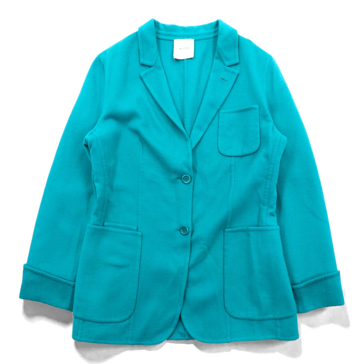 AGNONA イタリア製 カシミア テーラードジャケット ブレザー L グリーン ウール