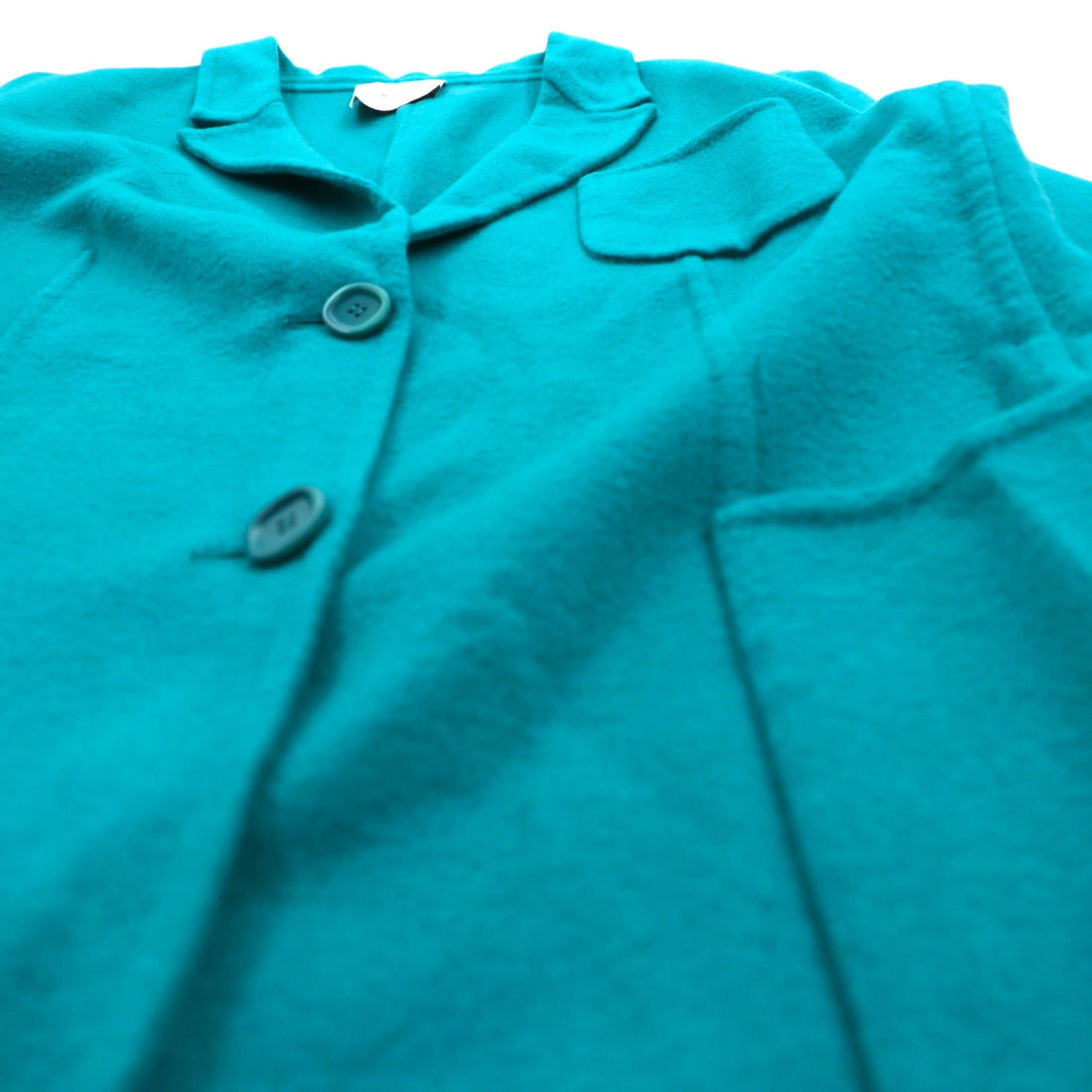 AGNONA Made in Italy Cashmere Tailored Jacket, Leather, Large, Green Wool