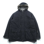 Eddie Bauer プレミアム グース PREMIUM Goose Down ダウンジャケット 2XL ブラック ファー着脱式 ドローコード
