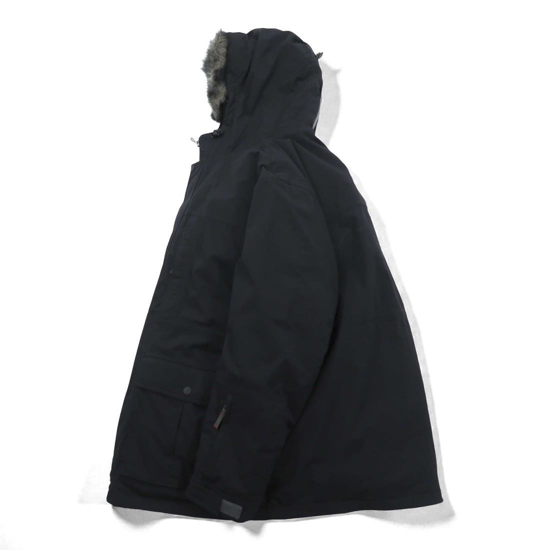 Eddie Bauer Premium Goose Down Jacket, 2XL, Black, with Detachable Fur Drawcord