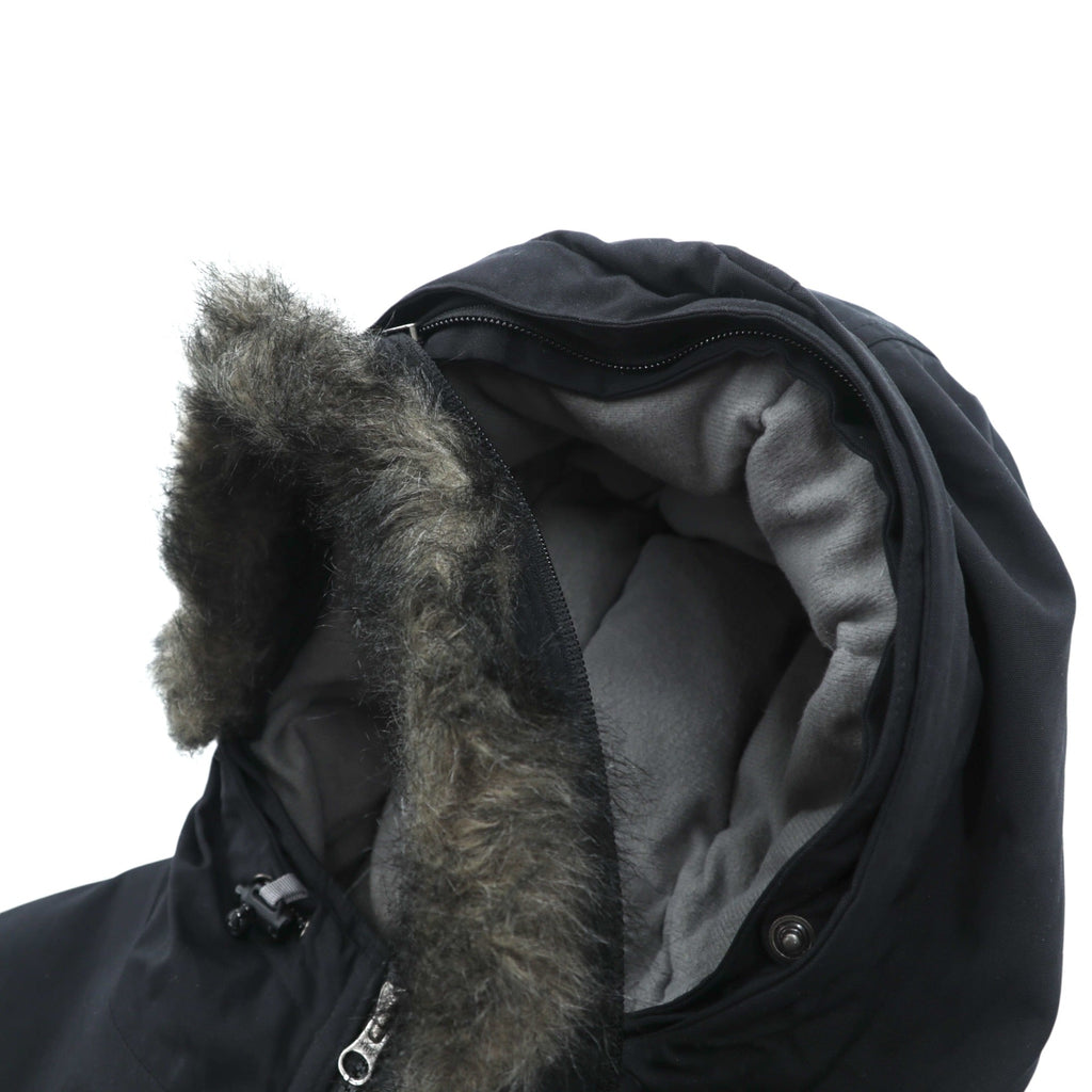 Eddie Bauer プレミアム グース PREMIUM Goose Down ダウンジャケット 2XL ブラック ファー着脱式 ドローコード