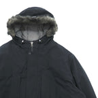 Eddie Bauer プレミアム グース PREMIUM Goose Down ダウンジャケット 2XL ブラック ファー着脱式 ドローコード