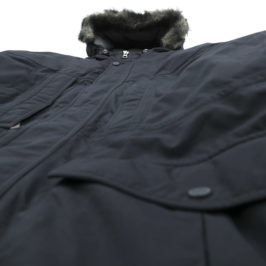 Eddie Bauer プレミアム グース PREMIUM Goose Down ダウンジャケット 2XL ブラック ファー着脱式 ドローコード