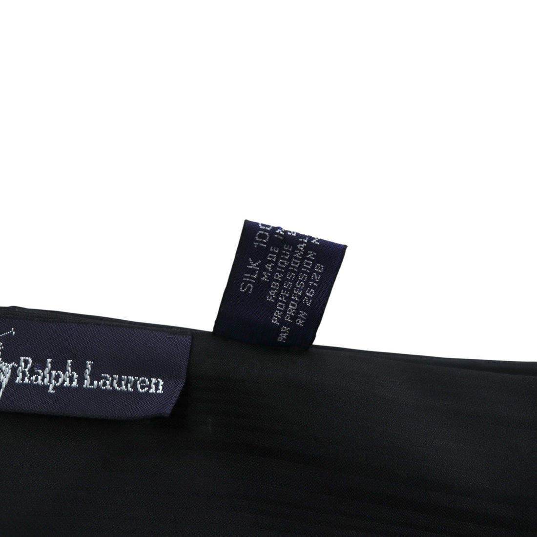 Polo Ralph Lauren Made in Italy Silk Fringe Stole in Black with Shadow Stripes