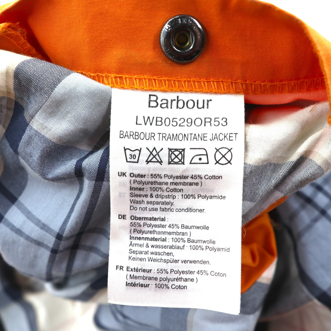 Barbour Detachable Windbreaker Mountain Hoodie, Size M, Orange, Waterproof, Tramontane Jacket, Weather Comfort, LWB0529OR53