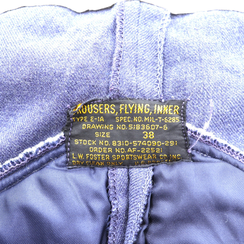 50年代 ヴィンテージ USAF Type E-1A トラウザーズ フライトパンツ M ネイビー ウール L.W.FOSTER SPORTSWEAR CO シンチバック CONMARジップ