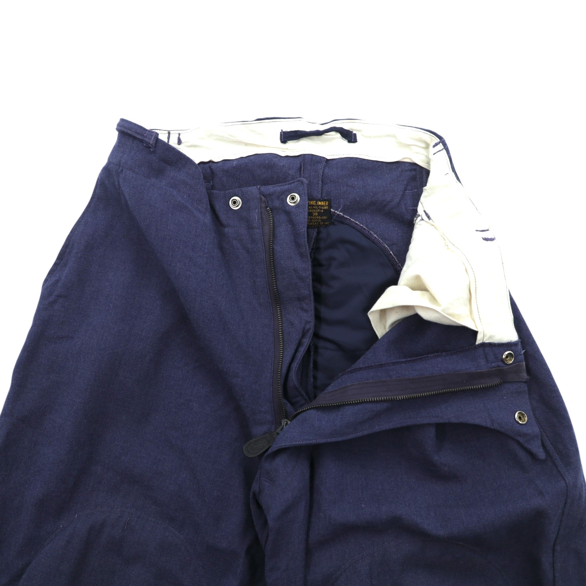 50年代 ヴィンテージ USAF Type E-1A トラウザーズ フライトパンツ M ネイビー ウール L.W.FOSTER SPORTSWEAR CO シンチバック CONMARジップ