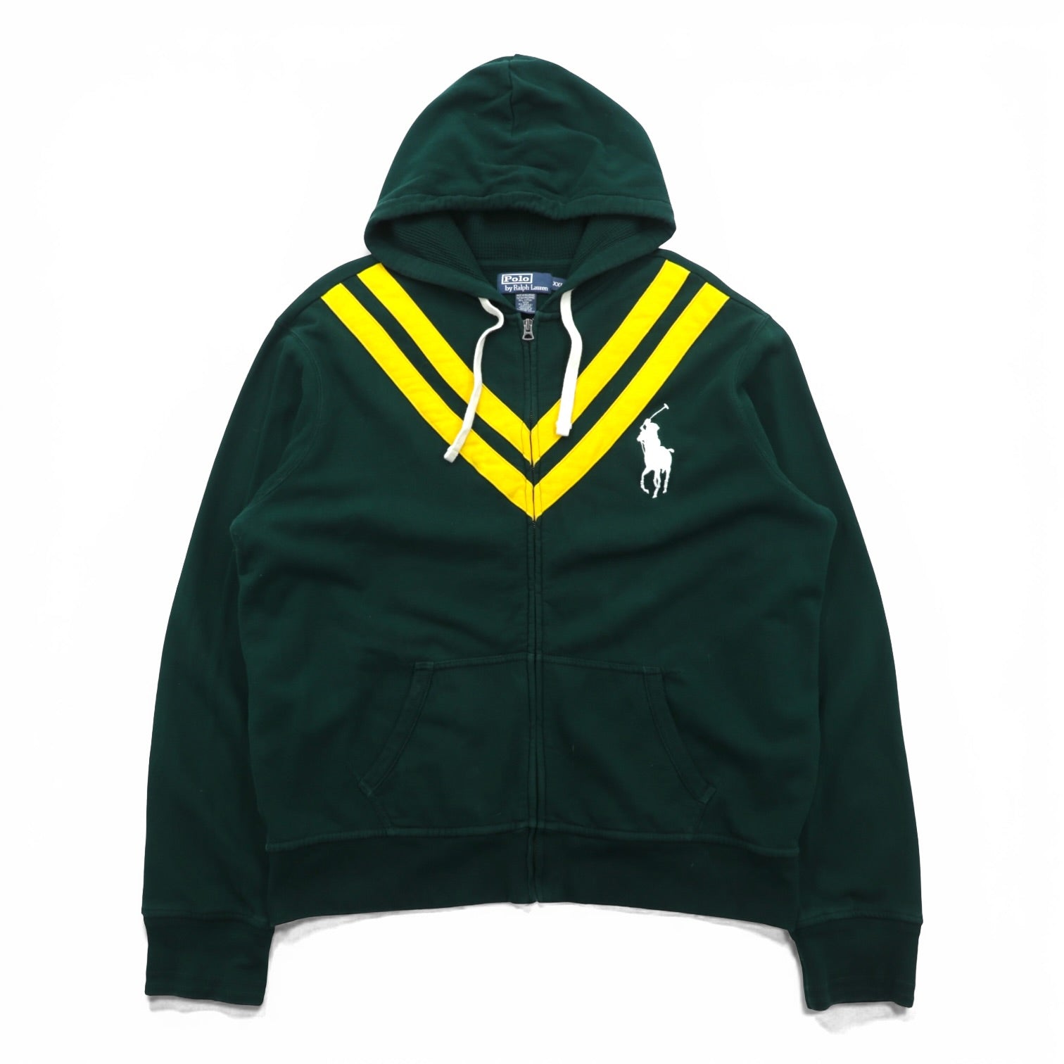 Polo Ralph Lauren 90年代 ビッグポニー 刺繍 ジップパーカー 2XL グリーン CONMARジップ