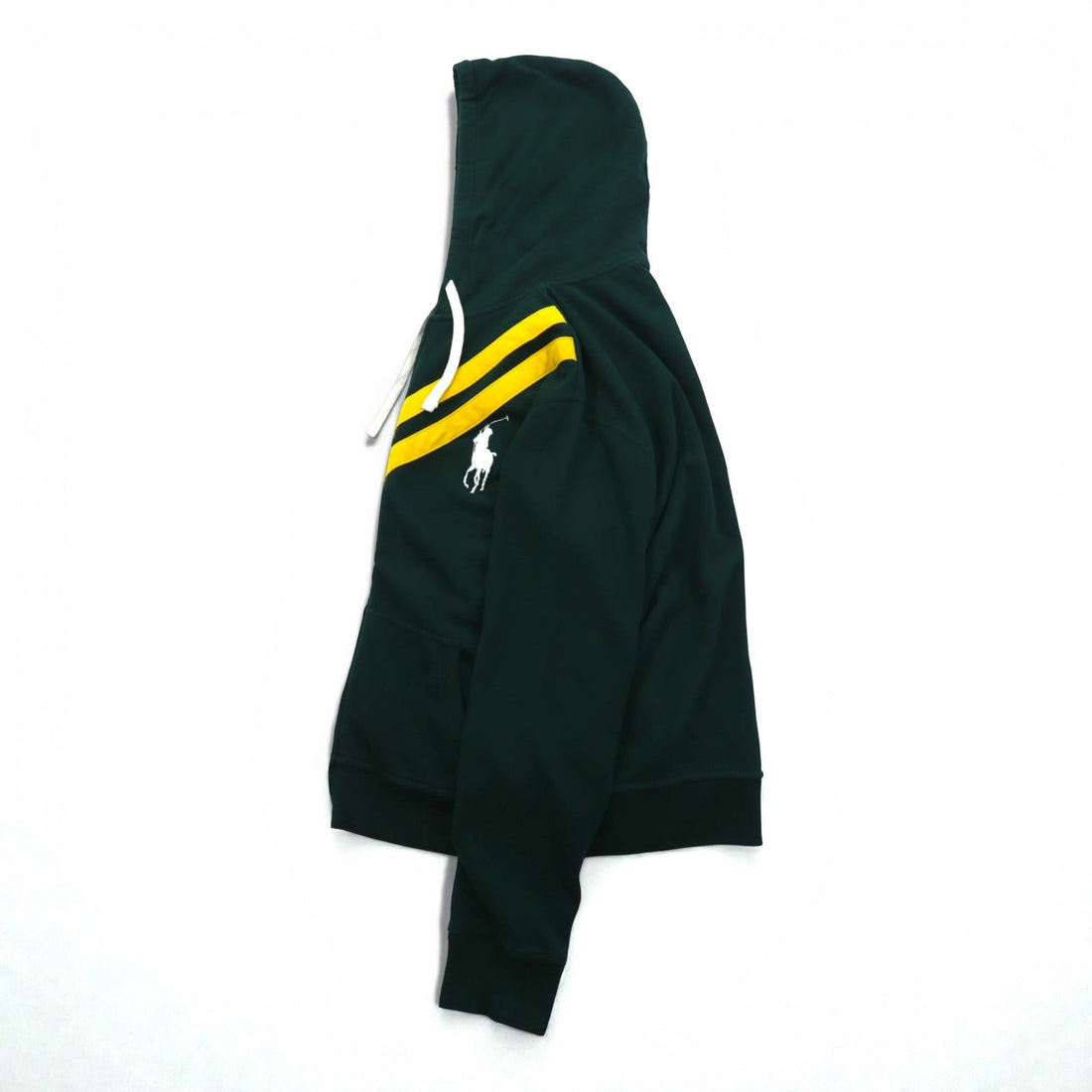 Polo Ralph Lauren Big Pony Zip Up Hoodie XXL Green Yellow Chevron V Stripe Sweatshirt White Pony