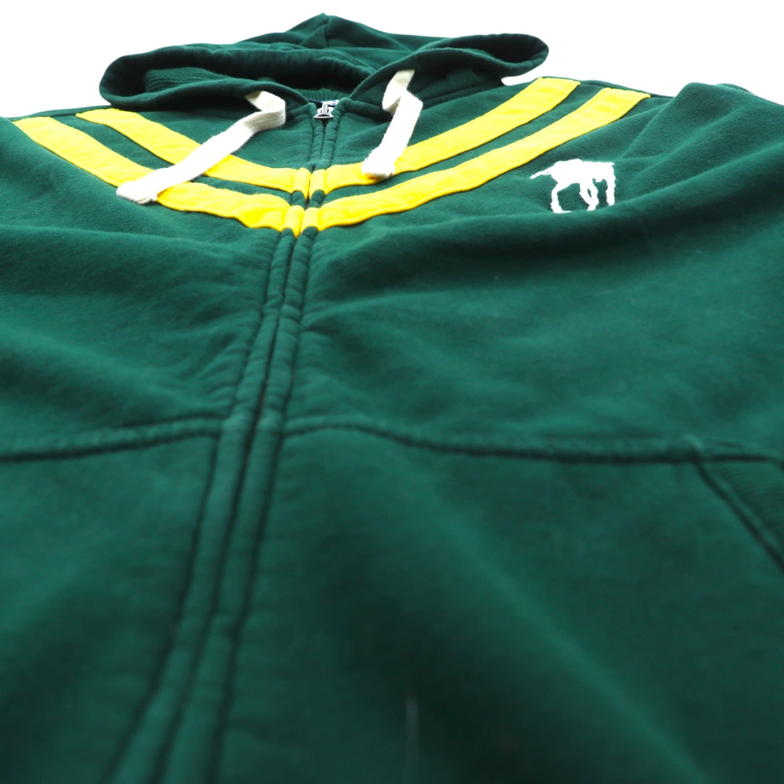 Polo Ralph Lauren Big Pony Zip Up Hoodie XXL Green Yellow Chevron V Stripe Sweatshirt White Pony