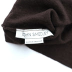 JOHN SMEDLEY 英国製 メリノウール タートルネック ニット セーター M ブラウン 短丈 イギリス製