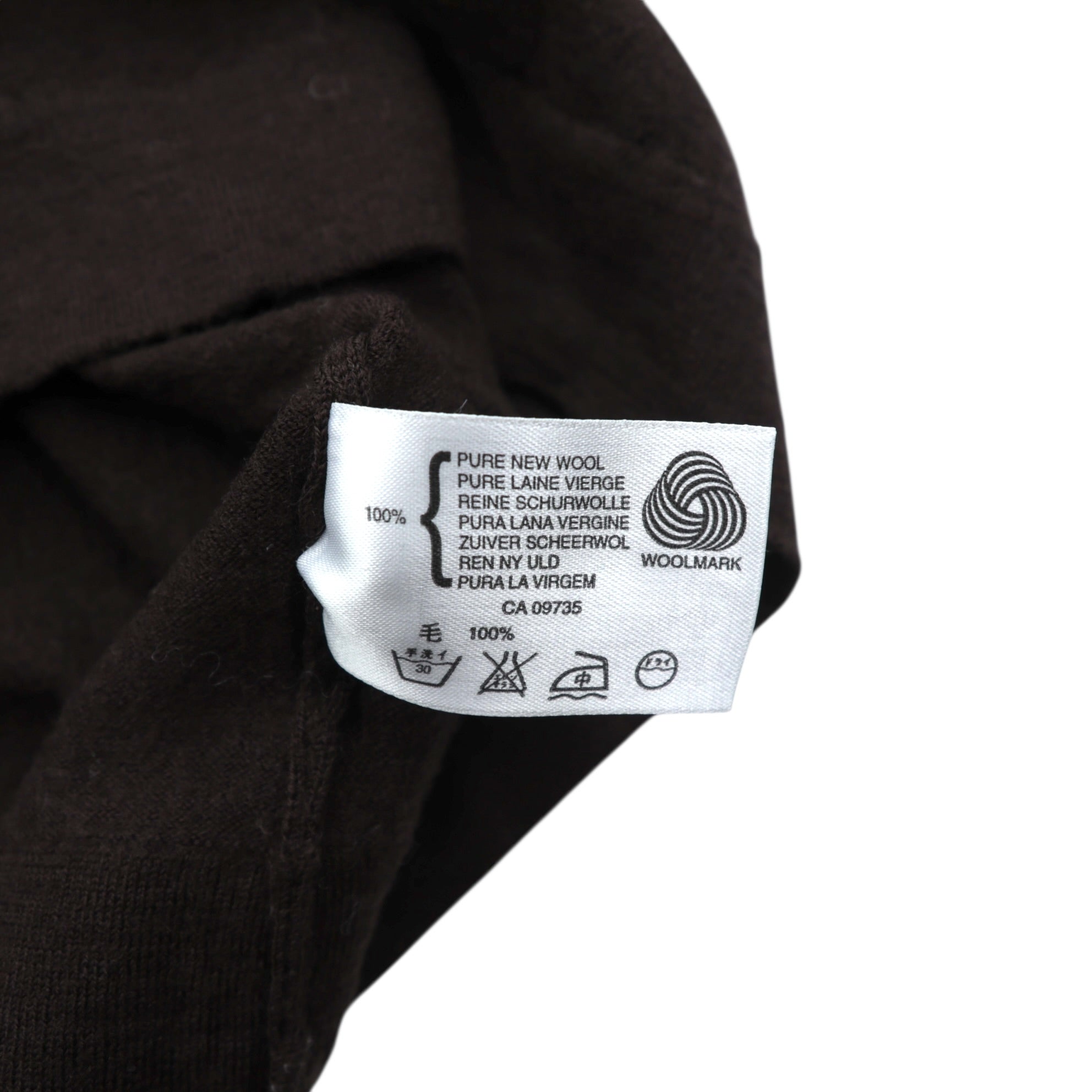 JOHN SMEDLEY 英国製 メリノウール タートルネック ニット セーター M ブラウン 短丈 イギリス製