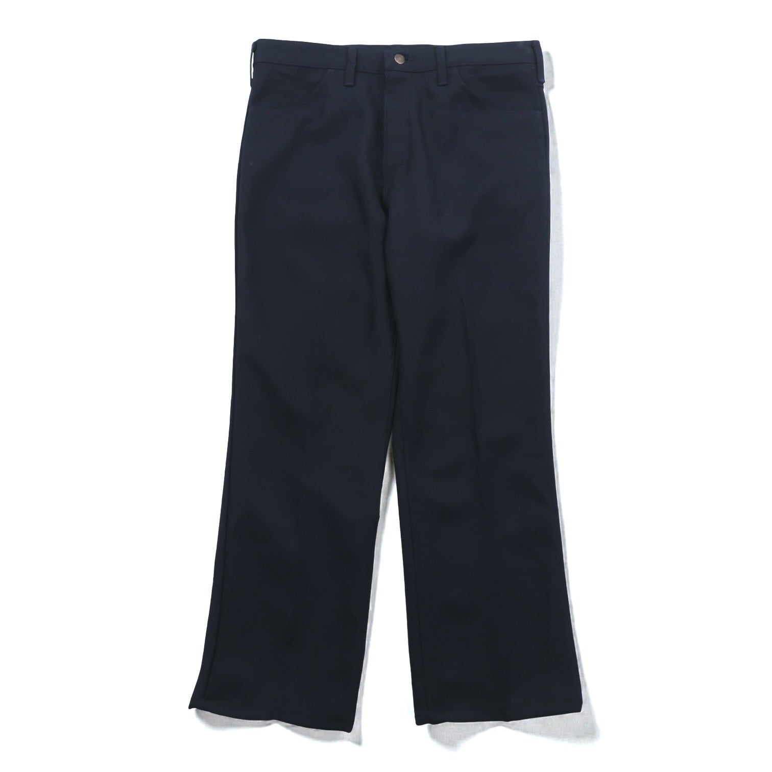 Wrangler 90年代 USA製 ランチャー ドレス ジーンズ センタープレス スラックス パンツ L ネイビー フレア ブーツカット