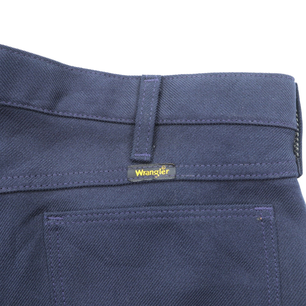 Wrangler 90年代 USA製 ランチャー ドレス ジーンズ センタープレス スラックス パンツ L ネイビー フレア ブーツカット