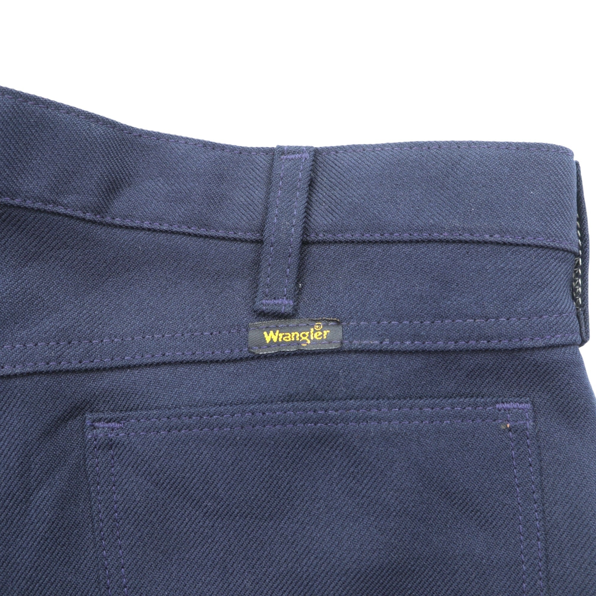 Wrangler 90年代 USA製 ランチャー ドレス ジーンズ センタープレス スラックス パンツ L ネイビー フレア ブーツカット