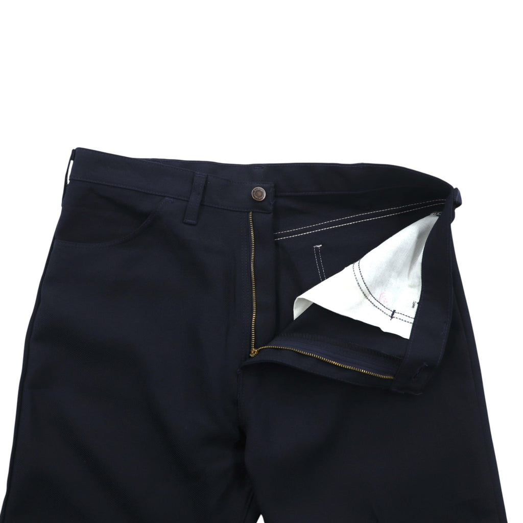 Wrangler 90年代 USA製 ランチャー ドレス ジーンズ センタープレス スラックス パンツ L ネイビー フレア ブーツカット