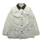 L.L.Bean ダック チョアコート カバーオール M ベージュ 襟コーデュロイ 裏地チェック 267093