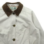 L.L.Bean ダック チョアコート カバーオール M ベージュ 襟コーデュロイ 裏地チェック 267093