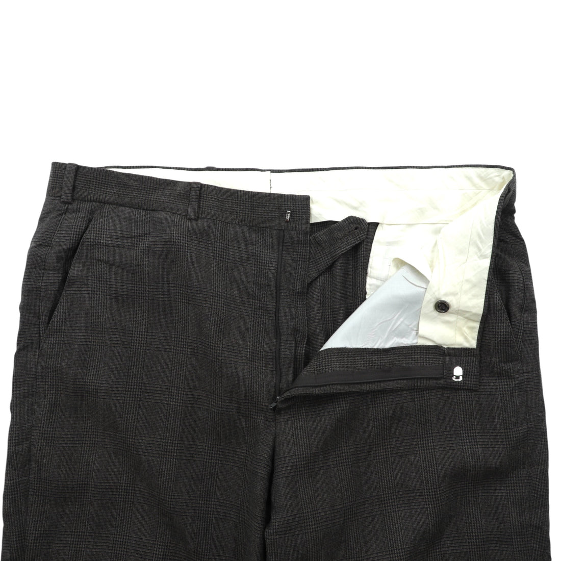 Brooks Brothers カナダ製 グレンチェック ワイド スラックス パンツ XL グレー ウール ダブルカフス