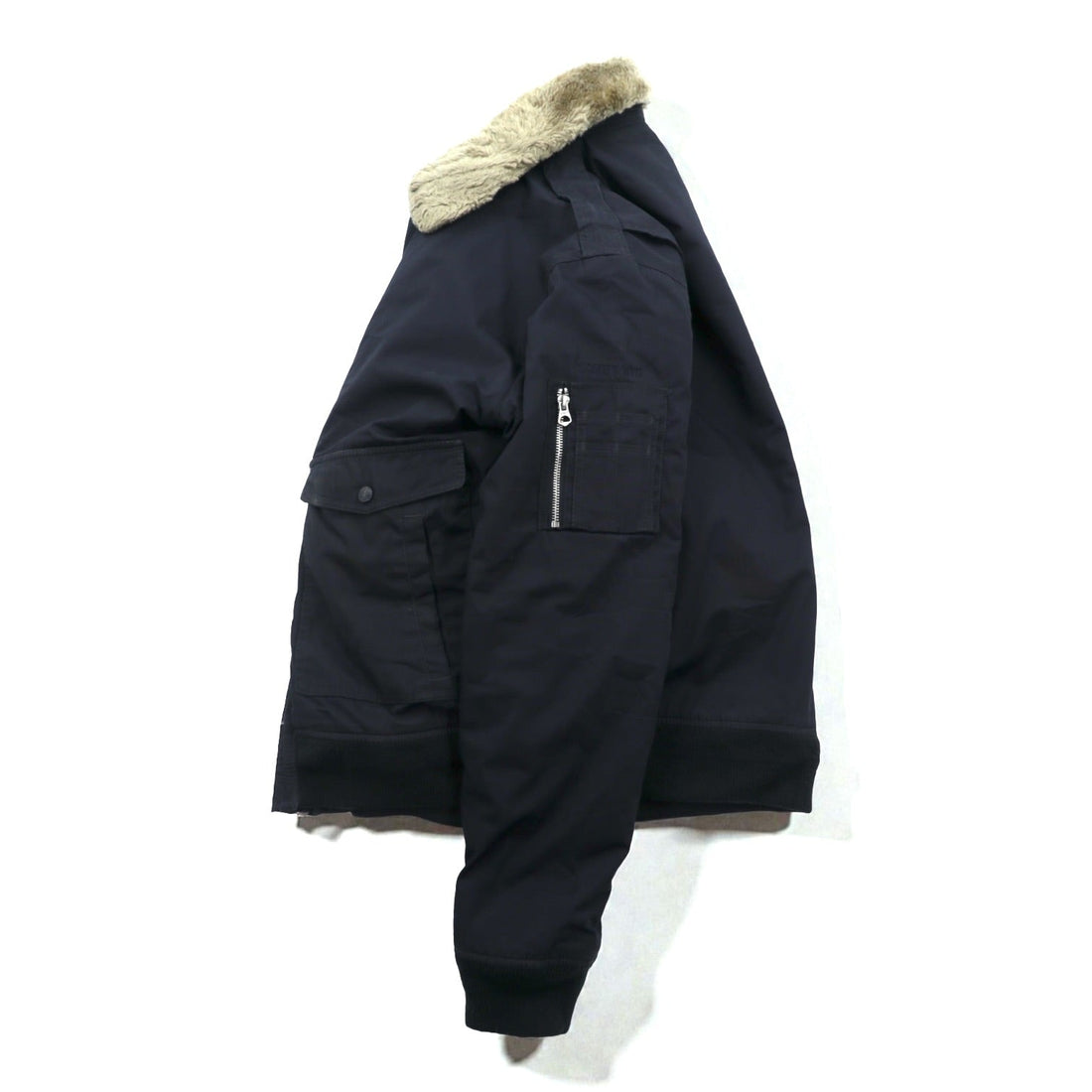 Schott TYPE-U Bomber Jacket Flight Jacket XL Navy Polyester CWU-R-213-31 Detachable Boa Collar