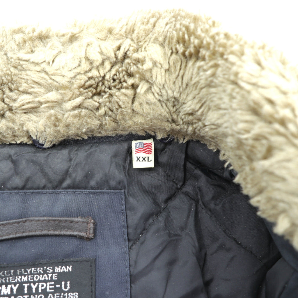 Schott CWU-45P フライトジャケット ARMY TYPE-U 中綿 2XL ネイビー 襟ボア着脱式 CWU-R-213-31