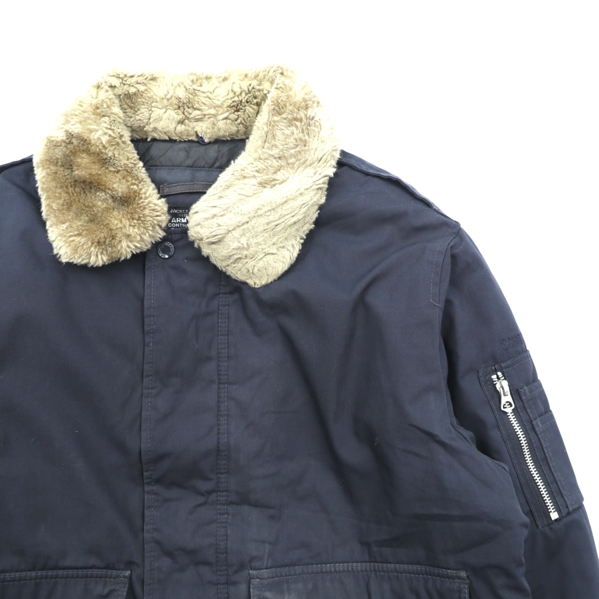 Schott CWU-45P フライトジャケット ARMY TYPE-U 中綿 2XL ネイビー 襟ボア着脱式 CWU-R-213-31