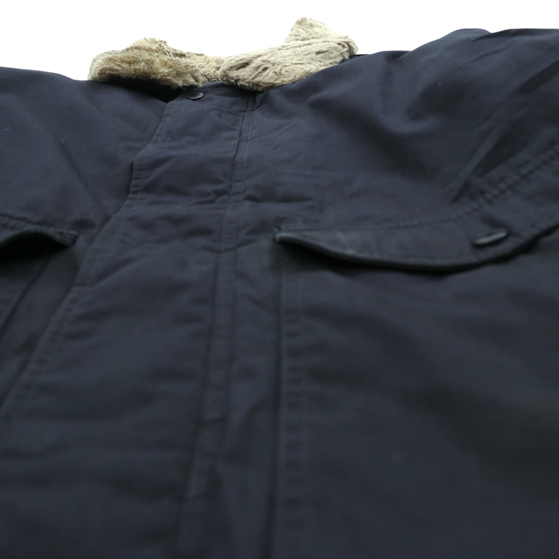 Schott TYPE-U Bomber Jacket Flight Jacket XL Navy Polyester CWU-R-213-31 Detachable Boa Collar