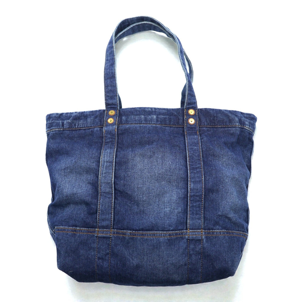 Polo Ralph Lauren ビッグポニー刺繍 ヴィンテージウォッシュ加工 デニム トートバッグ ジップ開閉 インディゴ