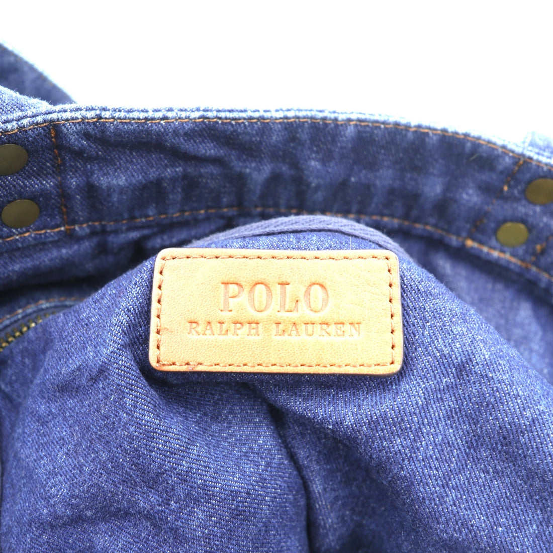 Polo Ralph Lauren Big Pony Embroidery Denim Tote Bag Blue Cotton Indigo Vintage Wash