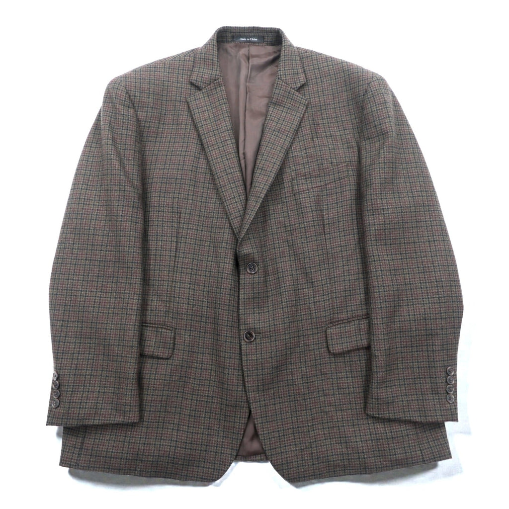 LAUREN RALPH LAUREN 2B テーラードジャケット ブレザー XL ブラウン ウール チェック