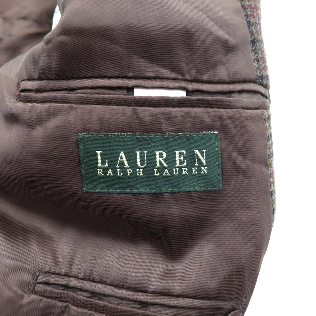 LAUREN RALPH LAUREN 2B テーラードジャケット ブレザー XL ブラウン ウール チェック
