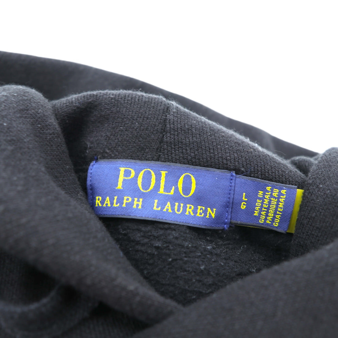 Polo Ralph Lauren Bear Front V Pullover Hoodie, Large, Black, Side Pockets