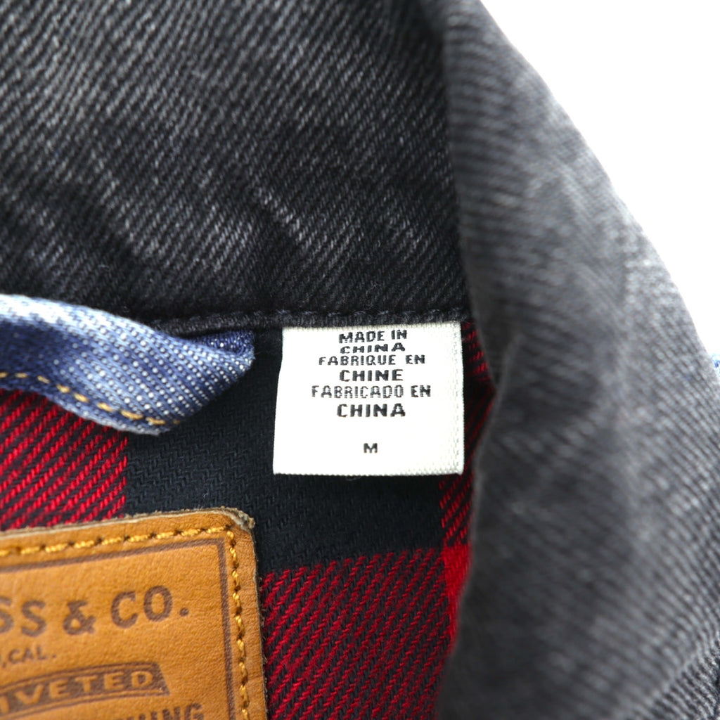 Levi's PREMIUM 2ndタイプ ハイブリッド トラッカージャケット ビッグE デニムジャケット M プリーツ 再構築 バッファローチェック フランネル TYPE II HYBRID 77382-0000