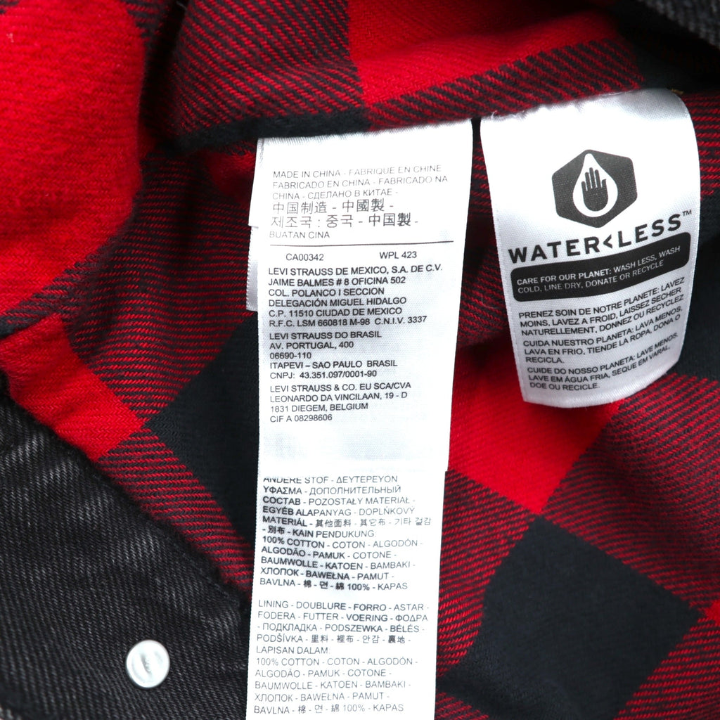 Levi's PREMIUM 2ndタイプ ハイブリッド トラッカージャケット ビッグE デニムジャケット M プリーツ 再構築 バッファローチェック フランネル TYPE II HYBRID 77382-0000