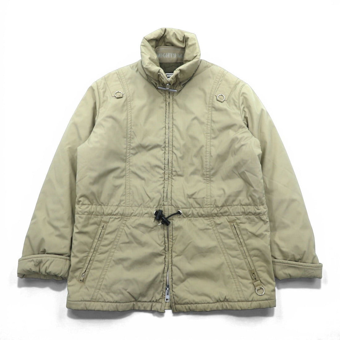 MIGHTY MAC 70s Made in USA Vintage T-Zip Goose Down Jacket, XL, Beige, Waist Drawcord